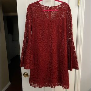 Red lace dress
